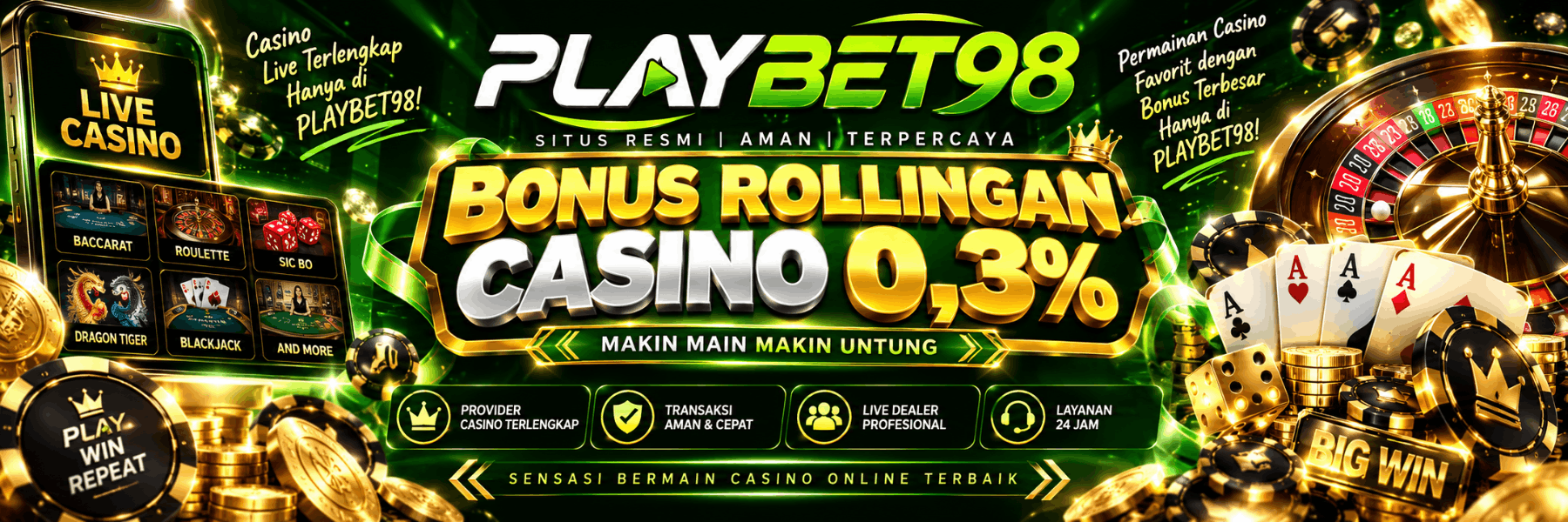 Bonus Rollingan Casino 0,3%